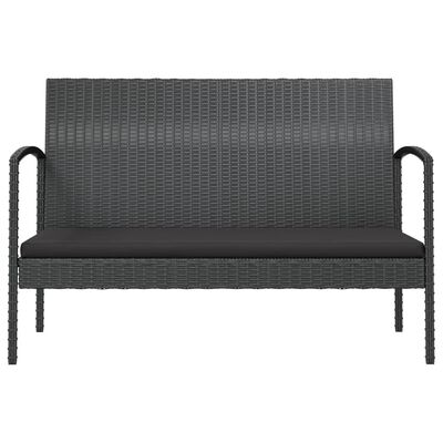 vidaXL 16 pcs conjunto lounge de jardim c/ almofadões vime PE preto