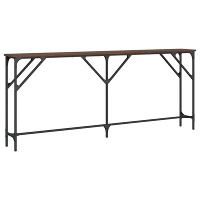 vidaXL Mesa consola 180x23x75 cm derivados madeira carvalho castanho