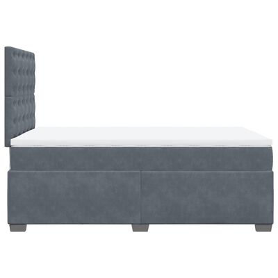 vidaXL Cama boxspring com colchão 120x190 cm veludo cinzento-escuro