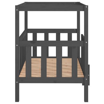 vidaXL Cama para cães 105,5x83,5x100 cm madeira de pinho maciça cinza