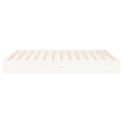 vidaXL Estrutura de cama 140x200 cm madeira maciça branco