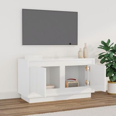 vidaXL Móvel de TV 80x35x45 cm derivados de madeira branco brilhante