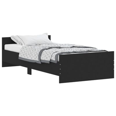 vidaXL Estrutura de cama 90x200 cm derivados de madeira preto