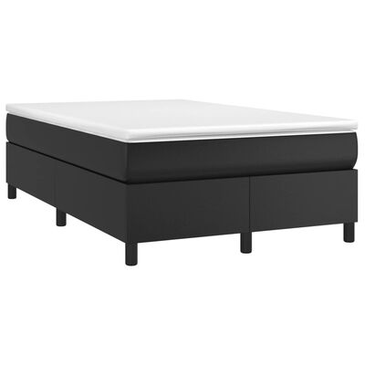 vidaXL Cama boxspring com colchão 120x190 cm couro artificial preto