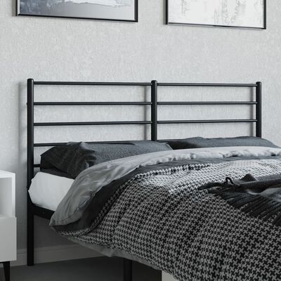 vidaXL Cabeceira de cama 120 cm metal preto