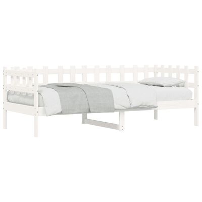 vidaXL Sofá-cama sem colchão 80x200 cm madeira de pinho maciça branco