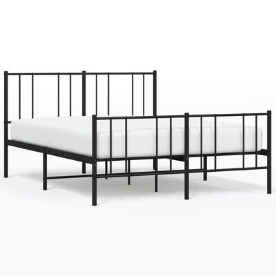 vidaXL Estrutura de cama com cabeceira e pés 150x200 cm metal preto