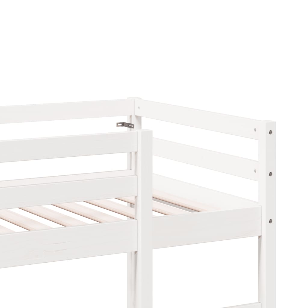 vidaXL Cama alta sem colchão 75x190 cm pinho maciço branco