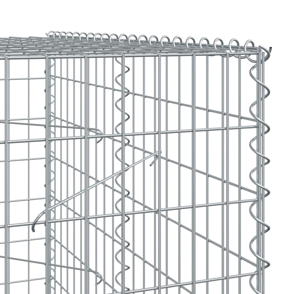 vidaXL Cesto gabião com cobertura 200x100x200 cm ferro galvanizado