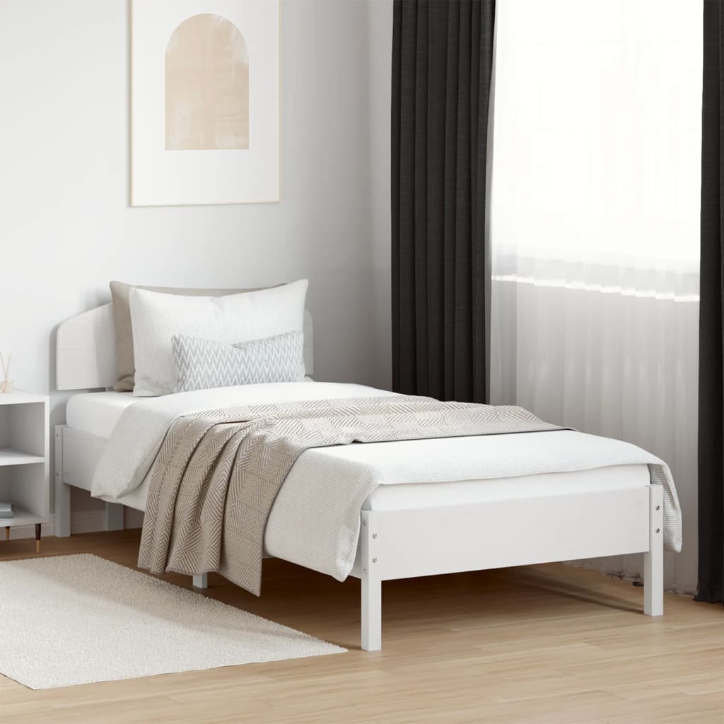 vidaXL Cama sem colchão 90x200 cm madeira de pinho maciça branco