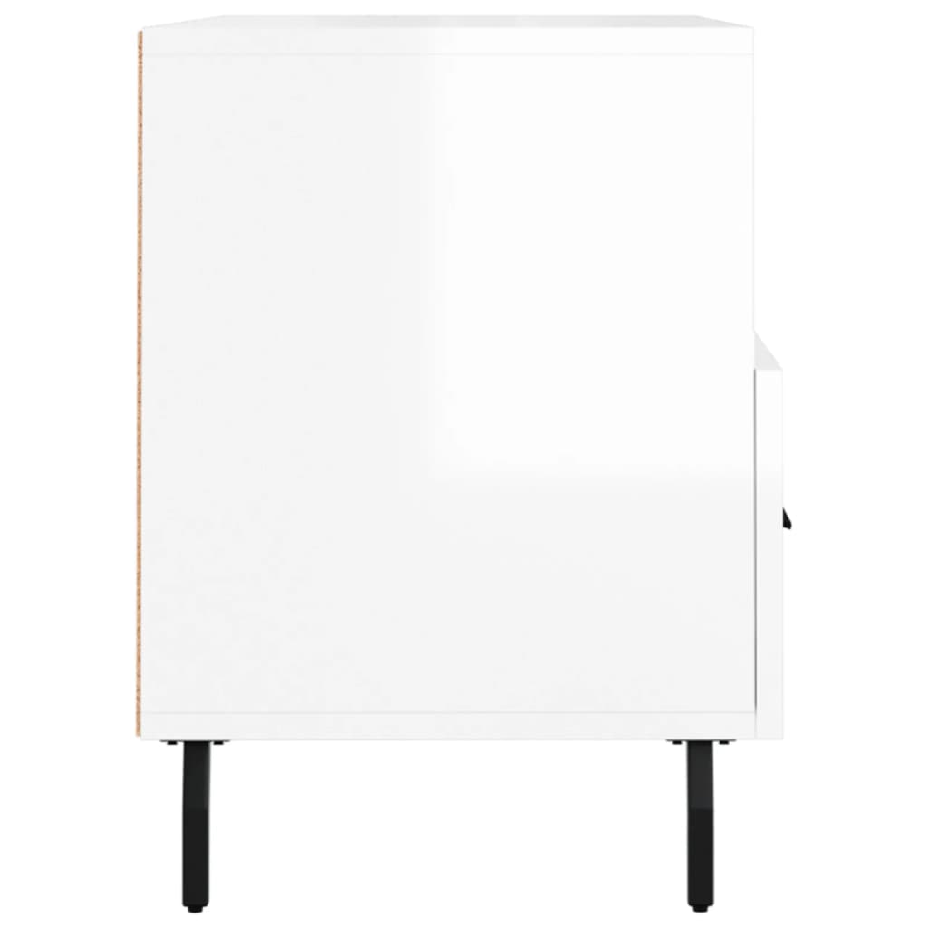 vidaXL Móvel de TV 80x36x50 cm derivados de madeira branco brilhante