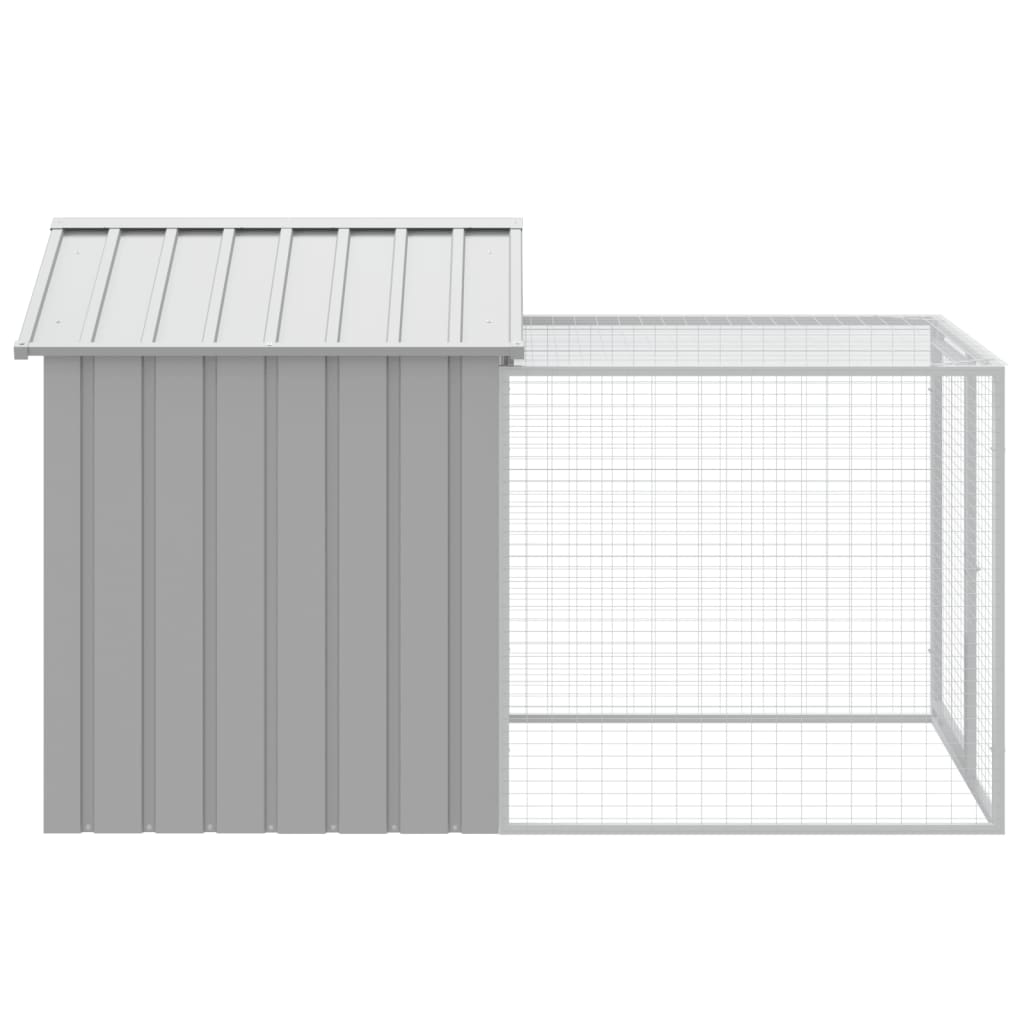 vidaXL Galinheiro com anexo 117x201x123 cm aço galvanizado cinza-claro