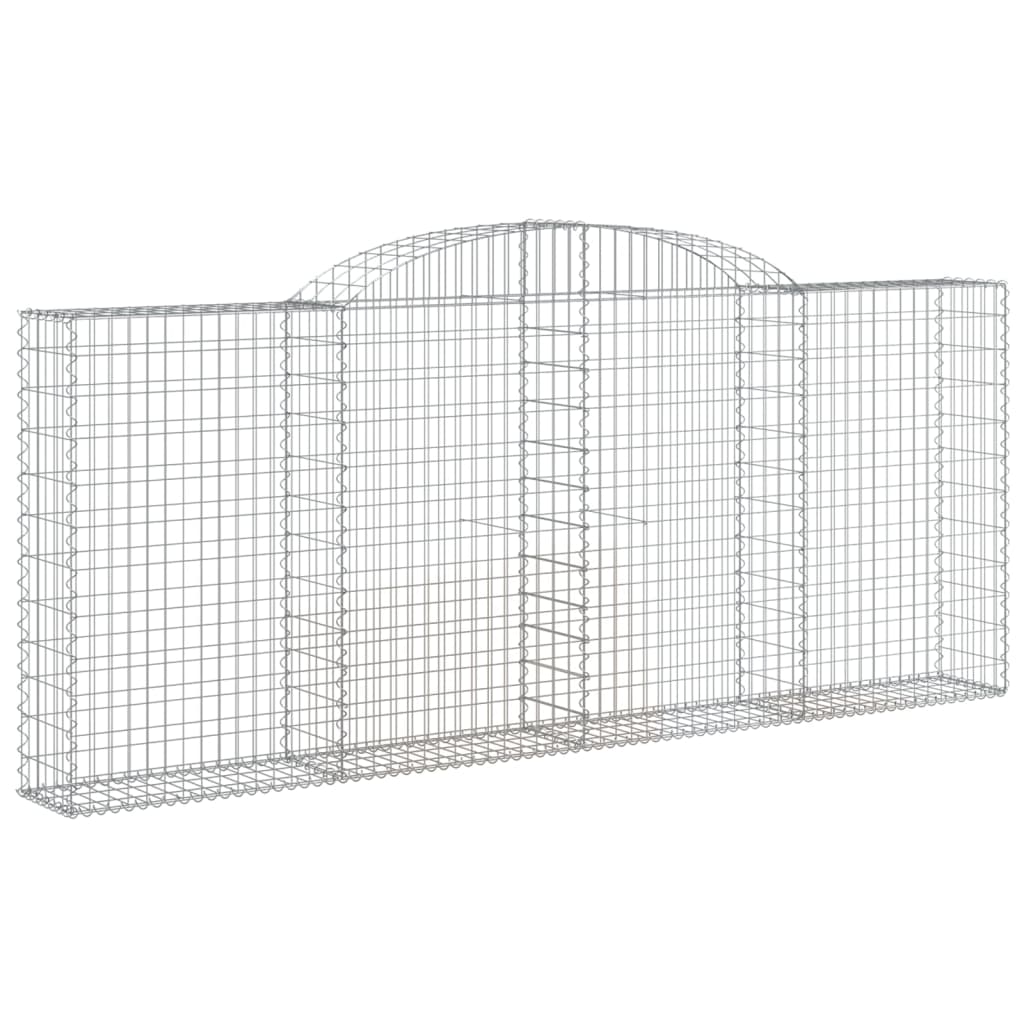 vidaXL Cestos gabião arqueados 6pcs 300x30x120/140cm ferro galvanizado