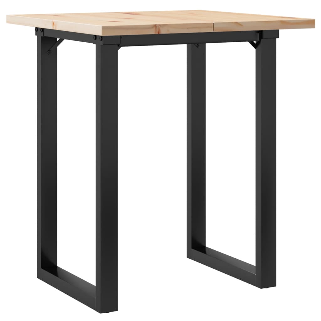 vidaXL Mesa de jantar estrutura em O 70x70x75,5 cm pinho/ferro fundido