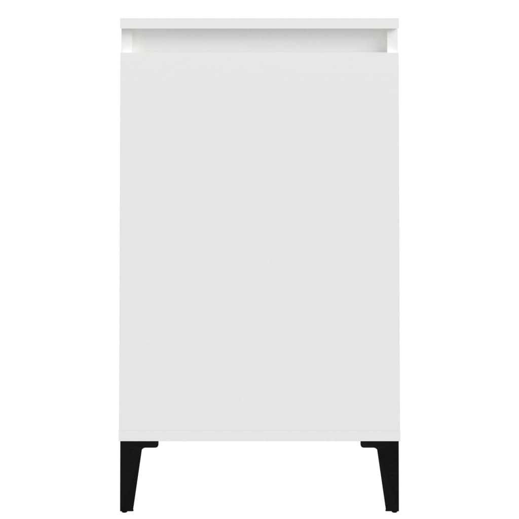 vidaXL Mesa de cabeceira 40x35x70cm derivados madeira branco brilhante