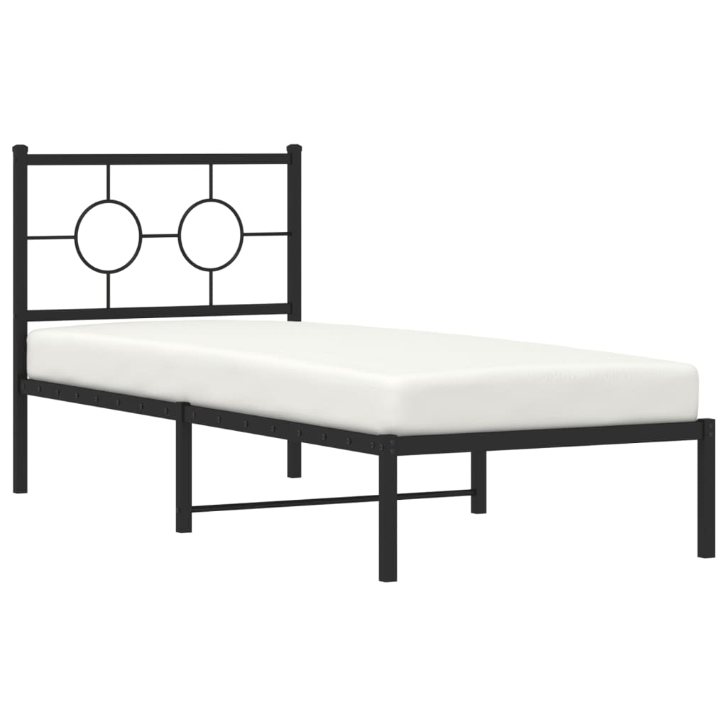 vidaXL Estrutura de cama com cabeceira 80x200 cm metal preto