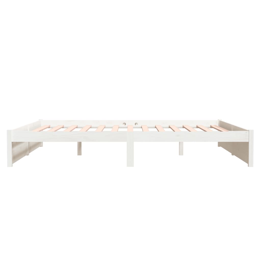 vidaXL Estrutura de cama super king pinho maciço 180x200 cm branco