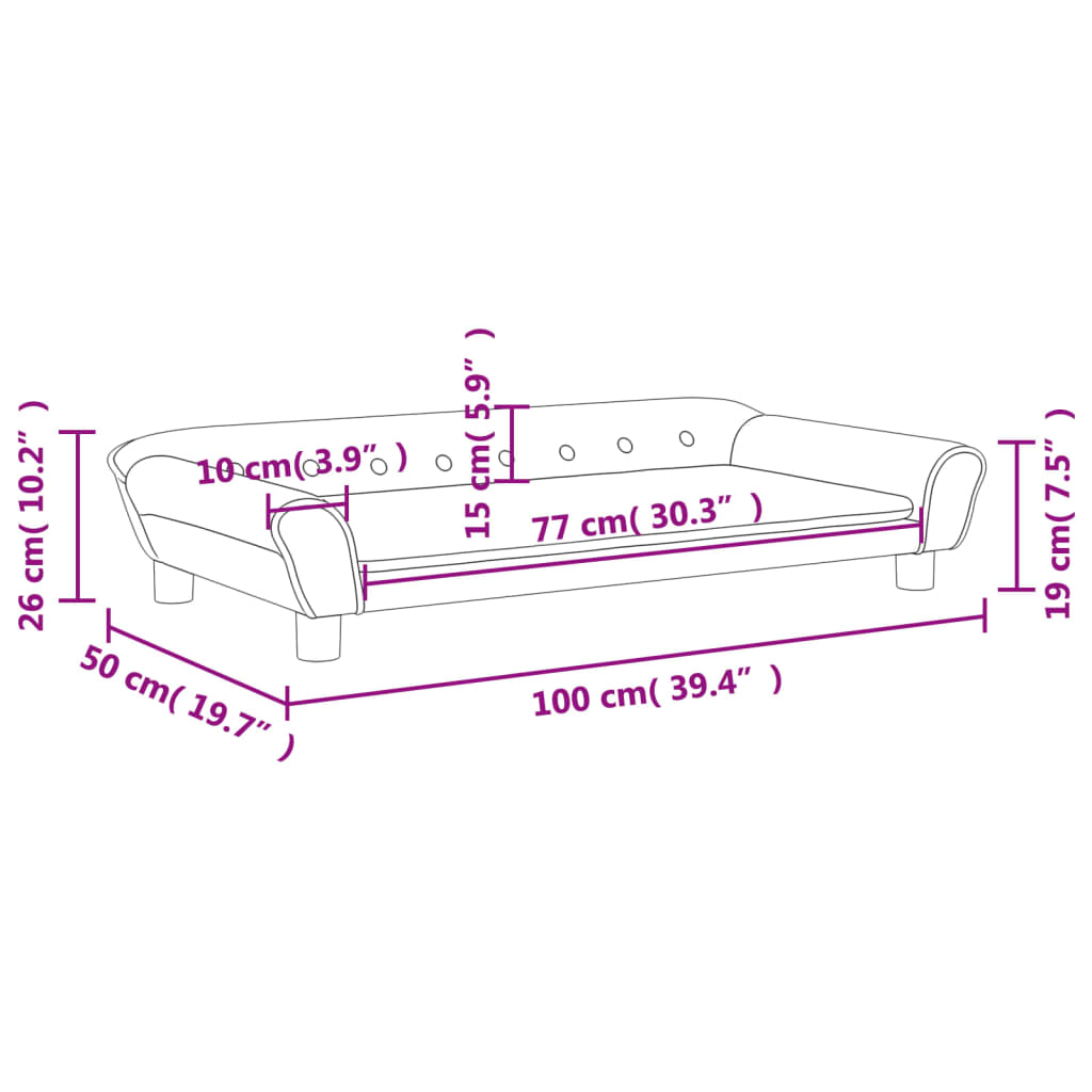 vidaXL Sofá infantil 100x50x26 cm veludo rosa