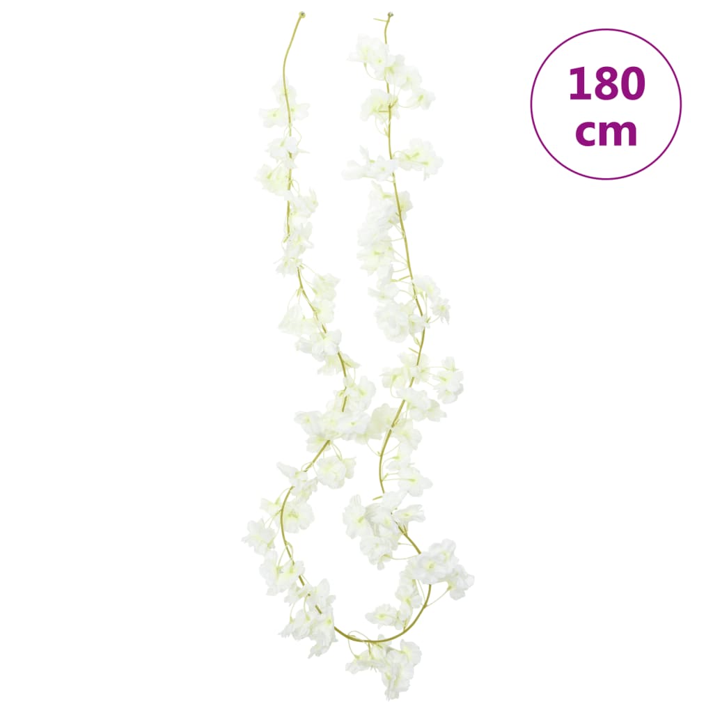 vidaXL Grinaldas de flores de Natal 6 pcs 180 cm branco