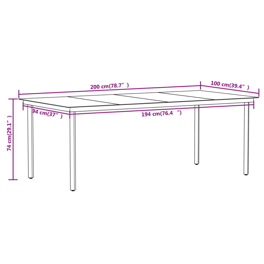 vidaXL 9 pcs conjunto de jantar para jardim cor de carvalho