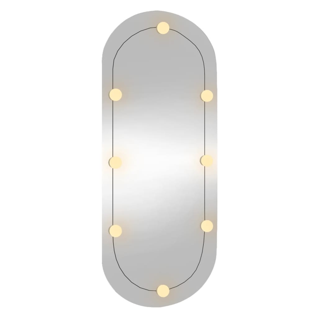 vidaXL Espelho de parede oval com luzes LED 45x100 cm vidro