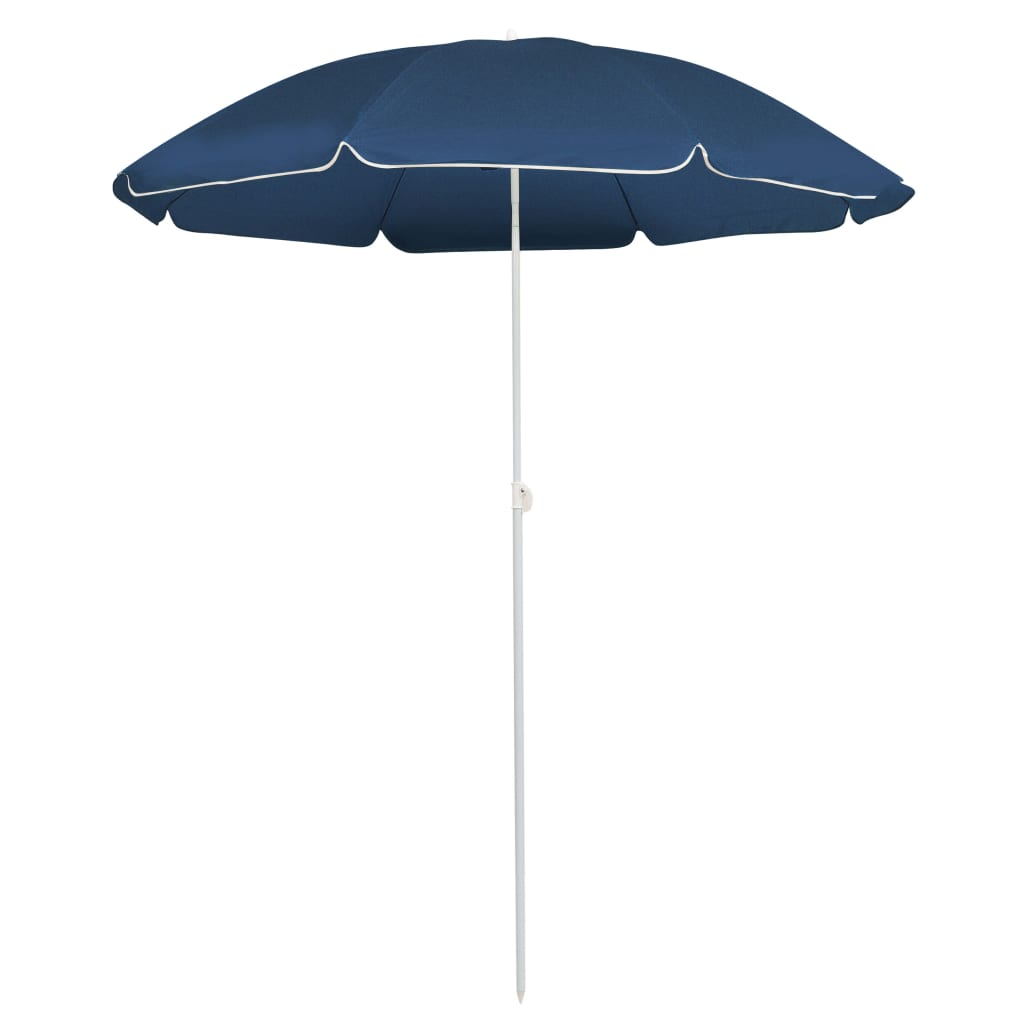 vidaXL Guarda-sol de jardim com poste de aço 180 cm azul