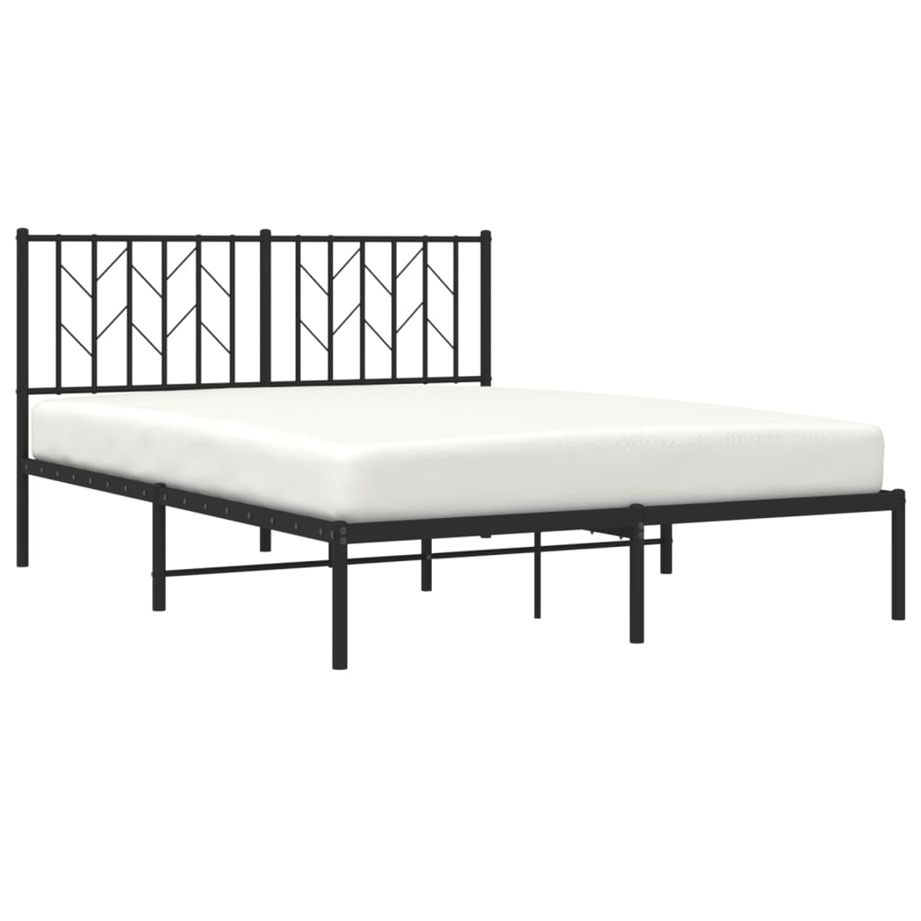 vidaXL Estrutura de cama com cabeceira 140x200 cm metal preto