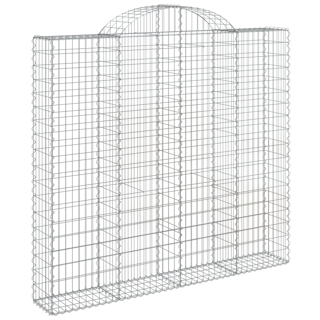 vidaXL Cestos gabião arqueados 3pcs 200x30x180/200cm ferro galvanizado