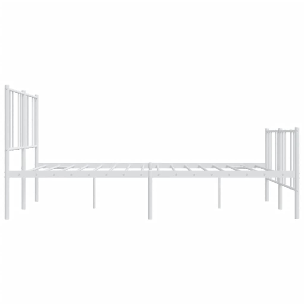 vidaXL Estrutura de cama com cabeceira e pés 193x203 cm metal branco