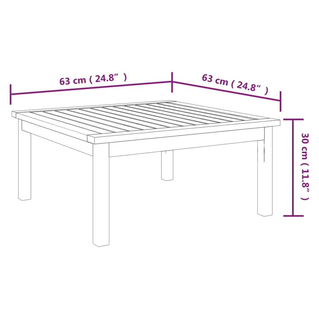 vidaXL 6 pcs conjunto lounge jardim c/ almofadões acácia maciça creme