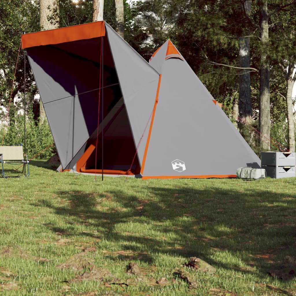 vidaXL Tenda familiar tipi para 6 pessoas impermeável cinzento