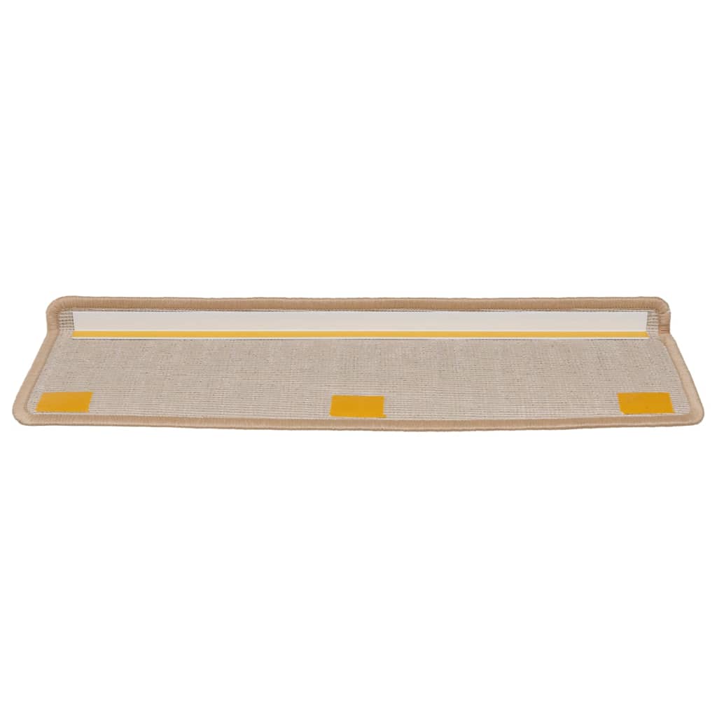 vidaXL Tapete/carpete para degraus 15 pcs 65x21x4 cm dourado