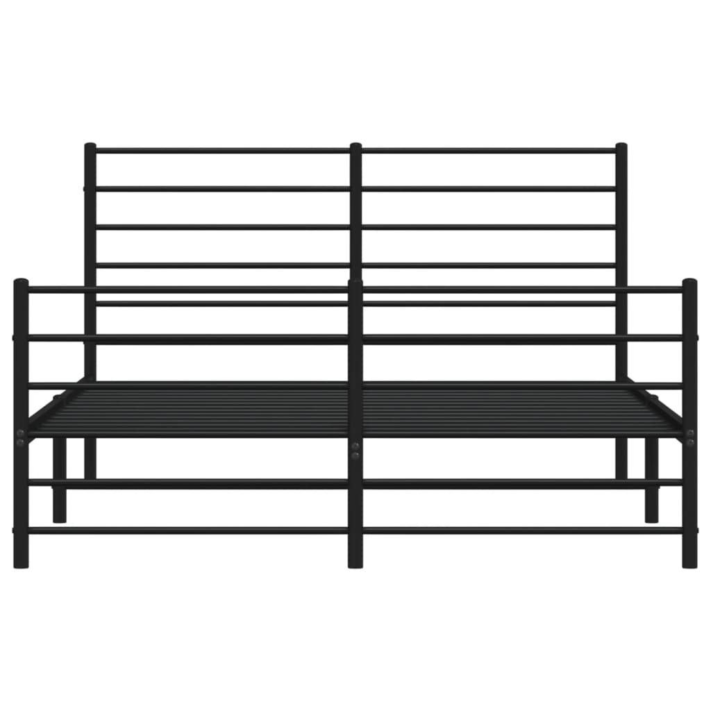 vidaXL Estrutura de cama com cabeceira e pés 140x200 cm metal preto