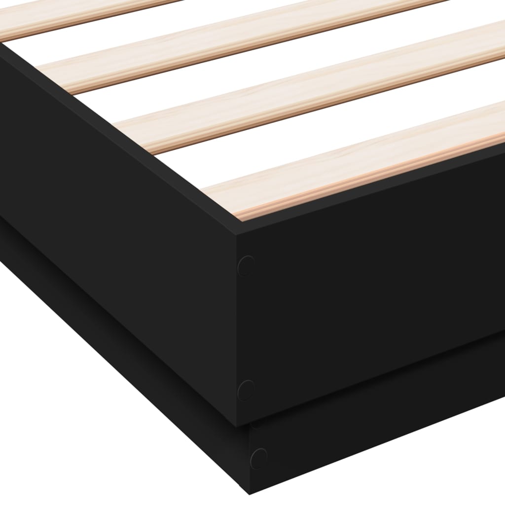 vidaXL Estrutura de cama 150x200 cm derivados de madeira preto