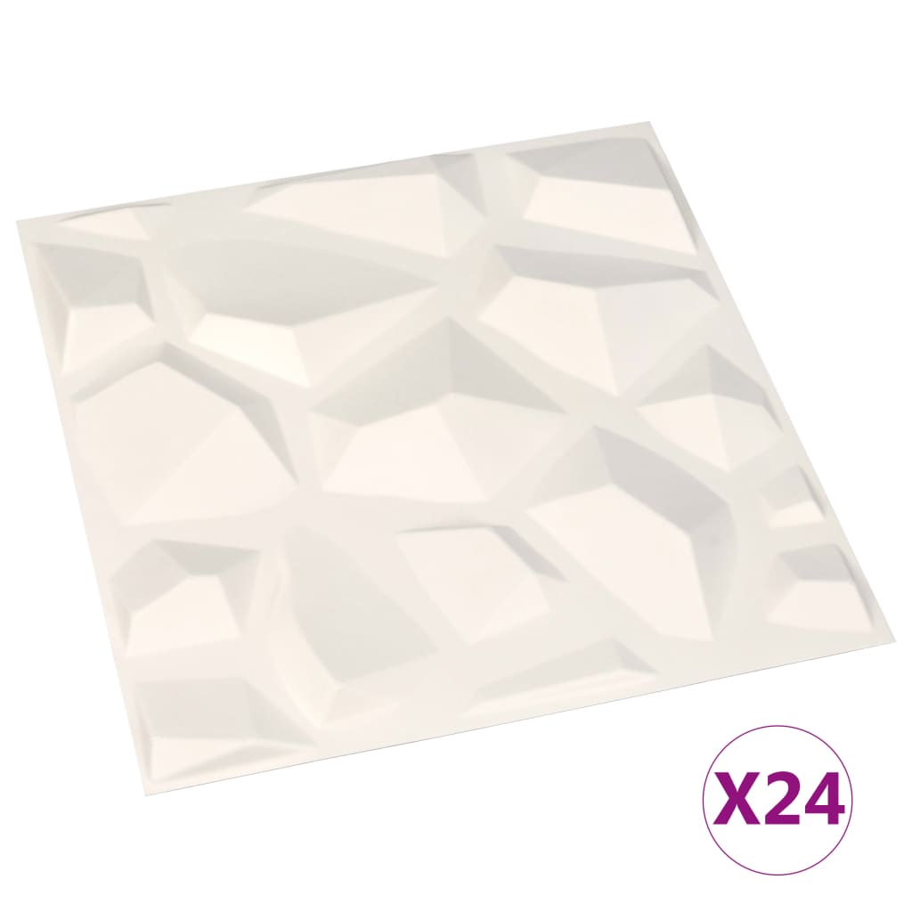 vidaXL Painéis de parede 3D 24 pcs 0,5x0,5 m 6m²