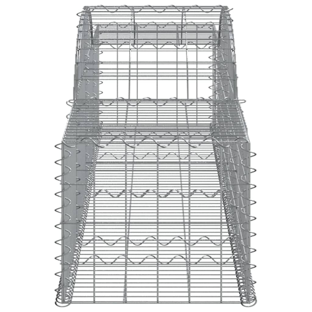 vidaXL Cestos gabião arqueados 9 pcs 300x50x40/60 cm ferro galvanizado