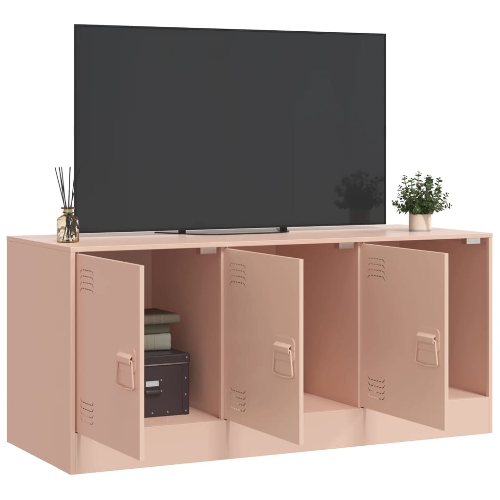 vidaXL Móvel de TV 99x39x44 aço rosa