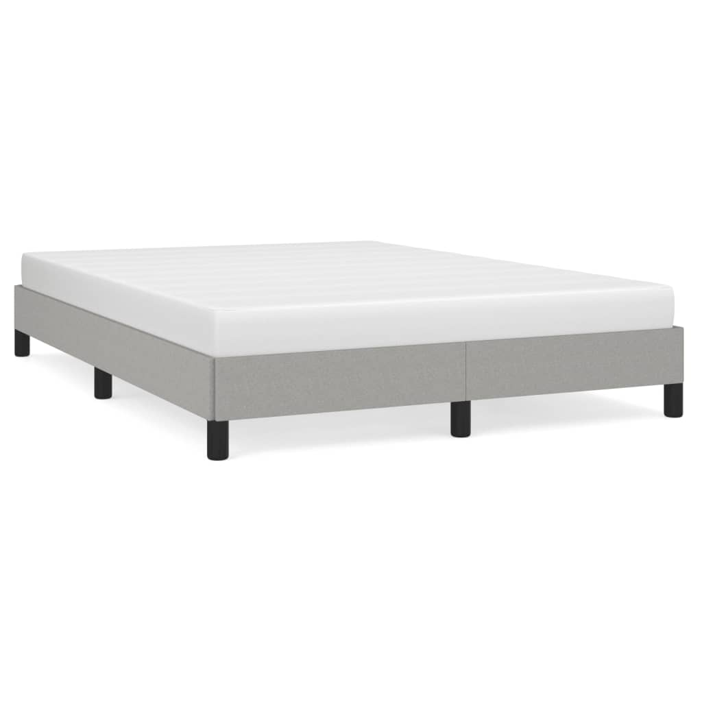 vidaXL Estrutura de cama sem colchão 140x190 cm tecido cinzento-claro