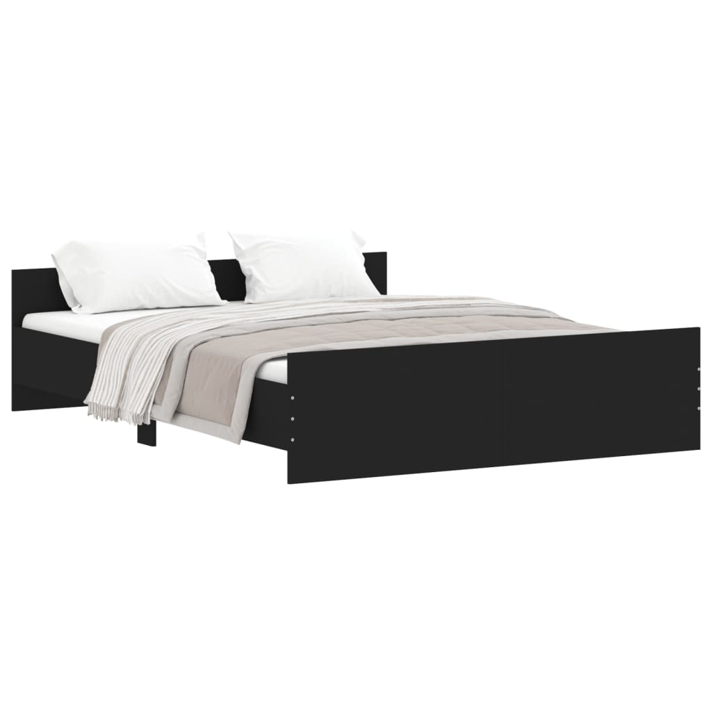 vidaXL Estrutura cama c/ painéis de cabeceira e pés 140x200 cm preto