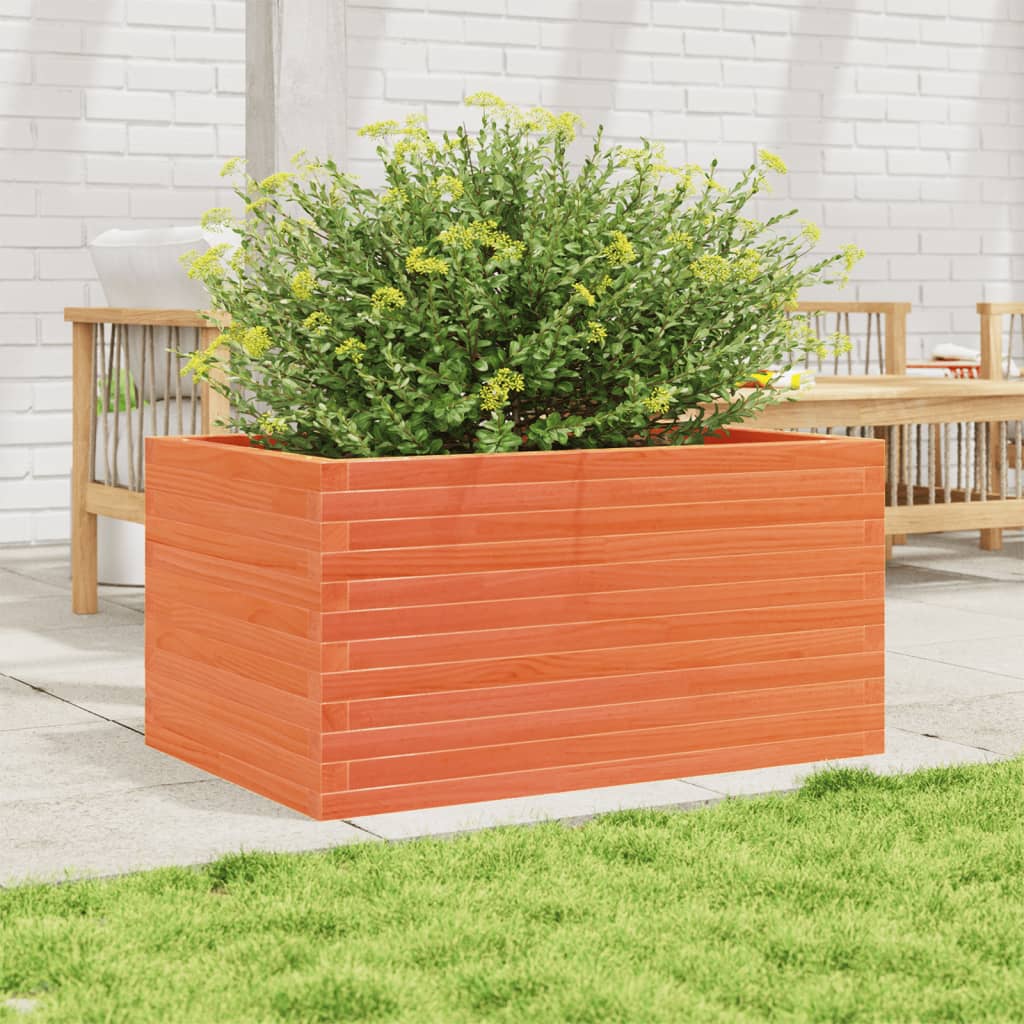 vidaXL Vaso/floreira de jardim 90x60x46 cm pinho maciço castanho-mel