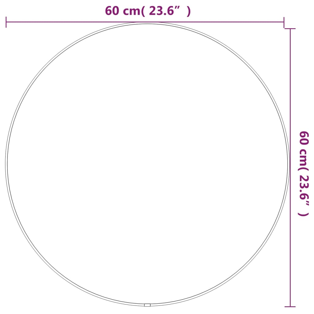 vidaXL Espelho de parede Ø60 cm redondo preto