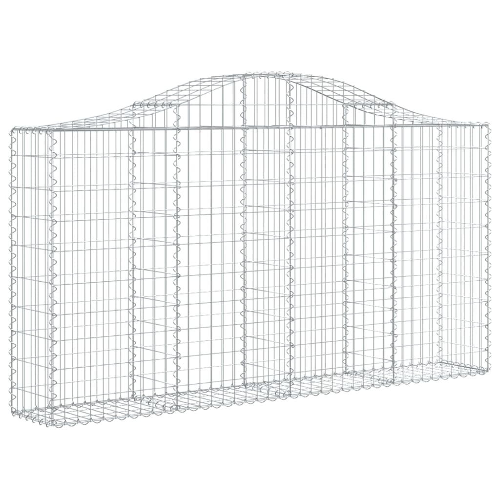 vidaXL Cestos gabião arqueados 6pcs 200x30x100/120cm ferro galvanizado