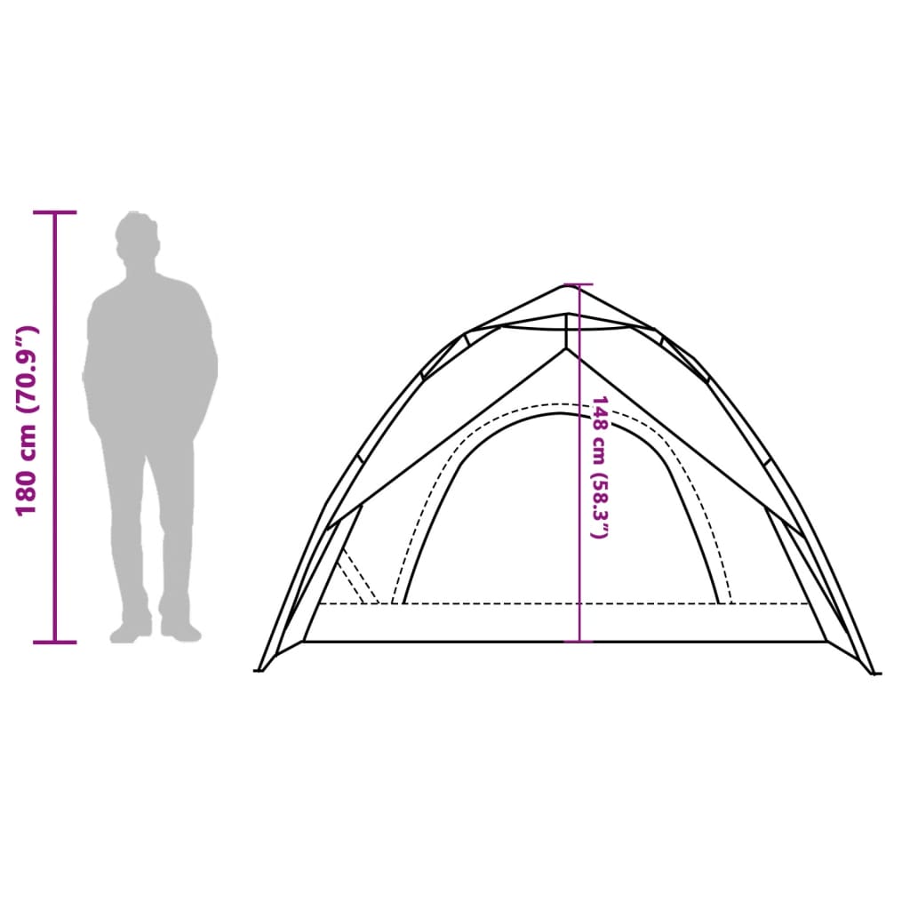 vidaXL Tenda campismo cúpula 3 pessoas libertação rápida cinza/laranja