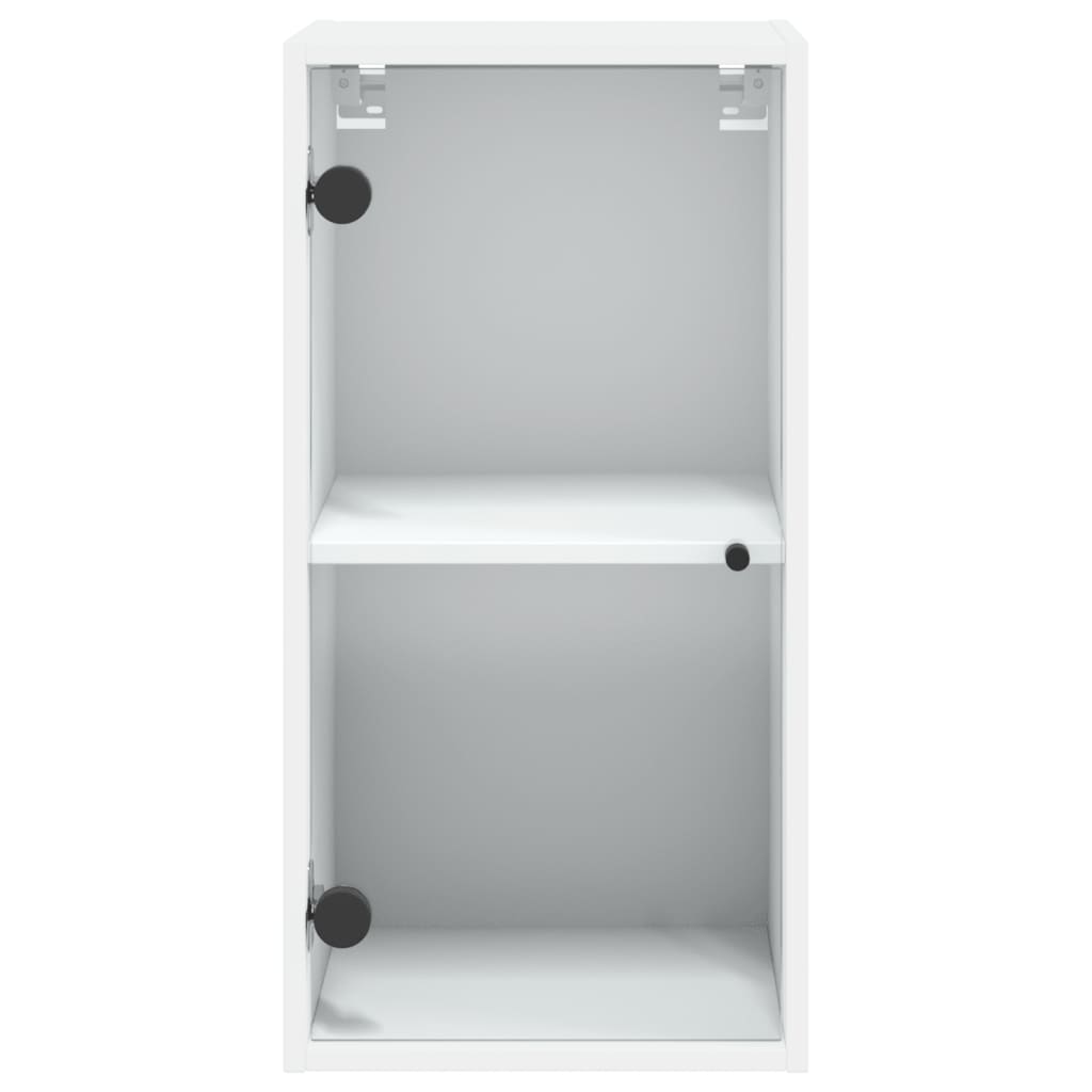 vidaXL Armário de parede c/ portas de vidro 35x37x68,5 cm branco