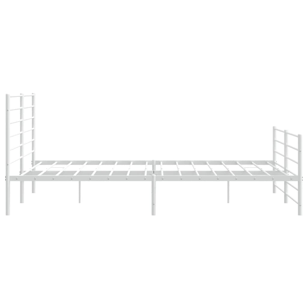 vidaXL Estrutura de cama com cabeceira e pés 180x200 cm metal branco