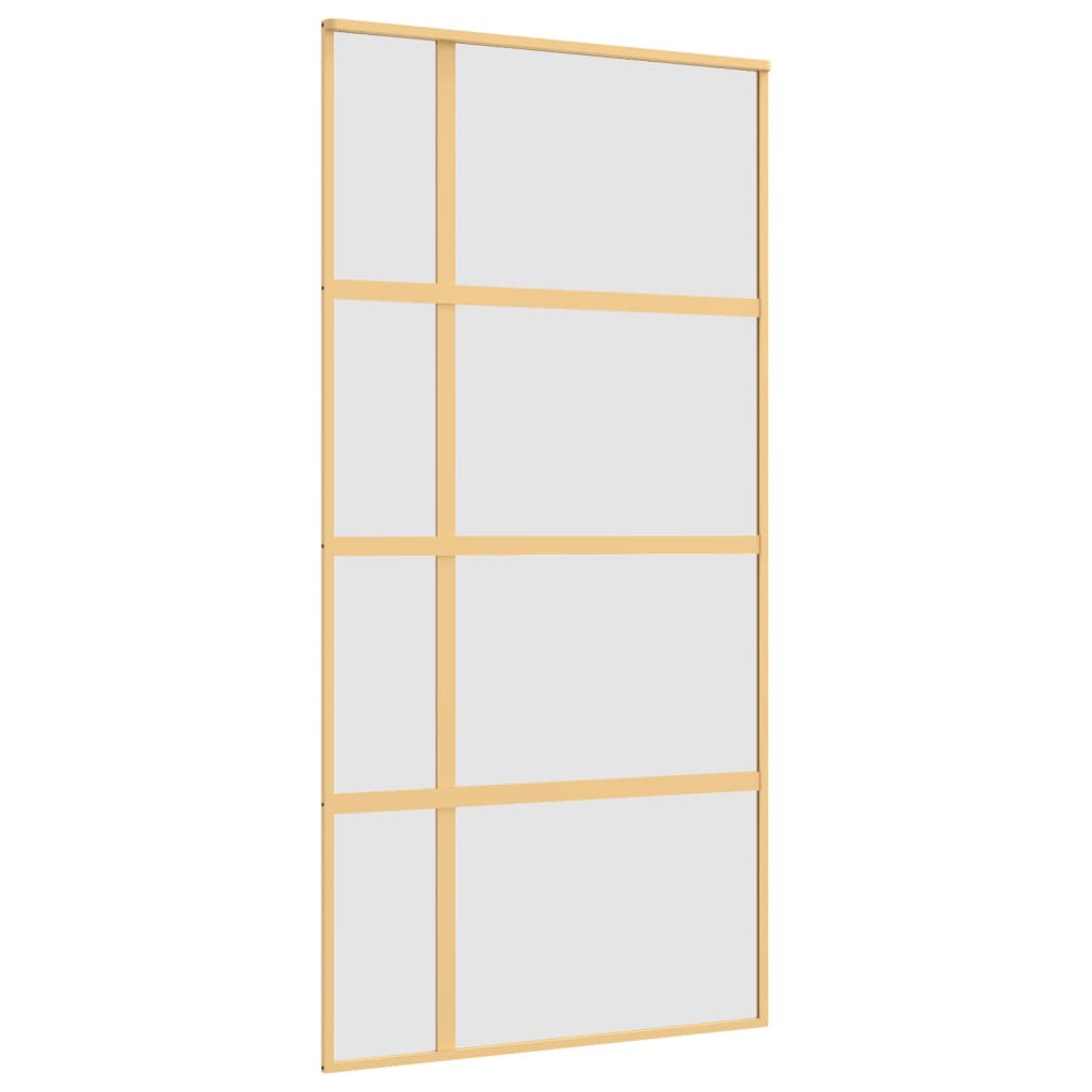 vidaXL Porta deslizante 102,5x205 cm vidro ESG fosco/alumínio dourado