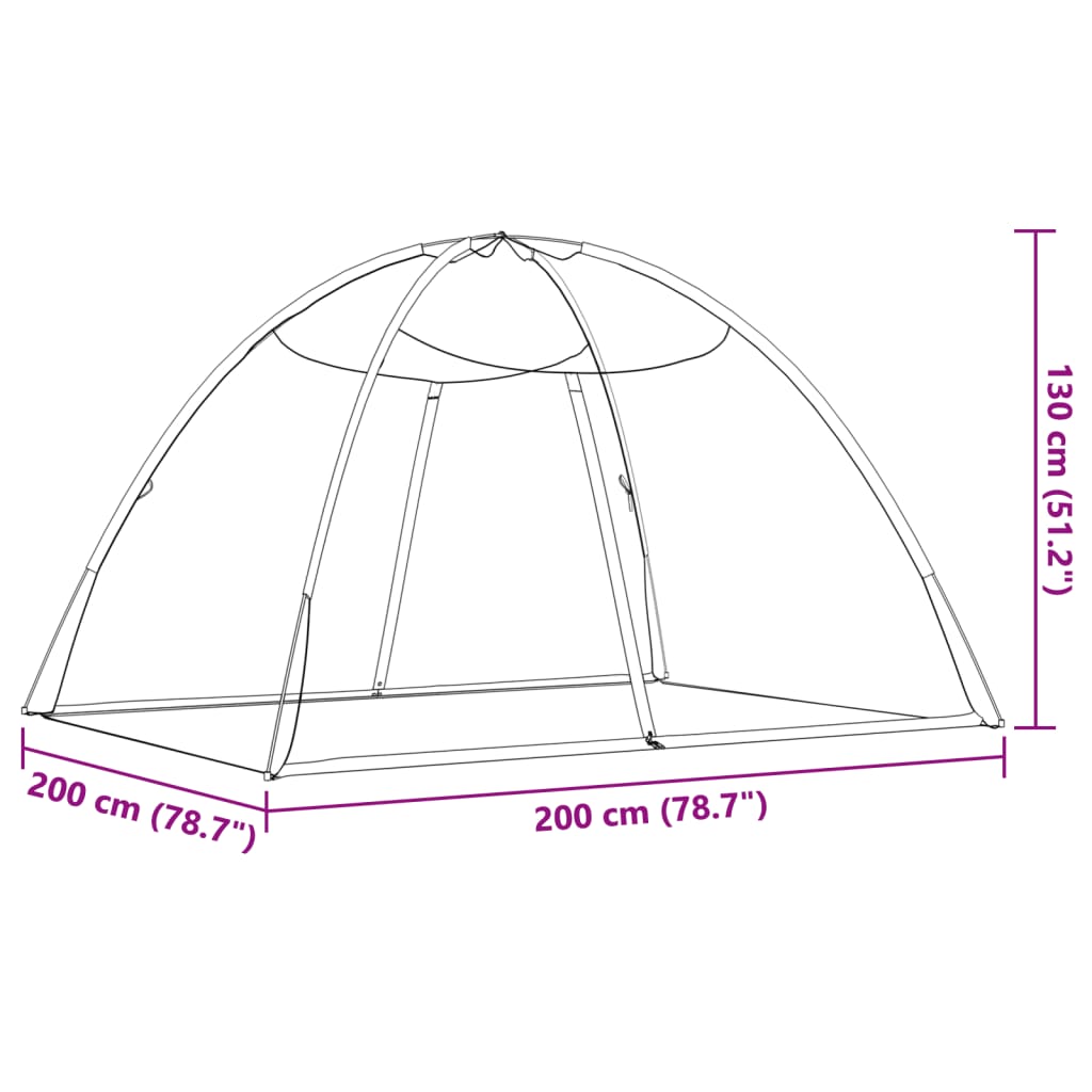 vidaXL Rede mosquiteira com portas malha 220 200x150x140 cm preto