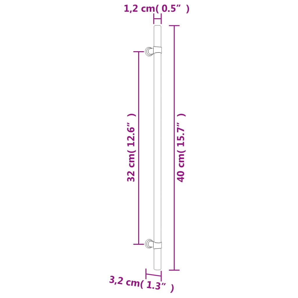 vidaXL Puxadores para móveis 20 pcs 320 mm aço inoxidável bronze