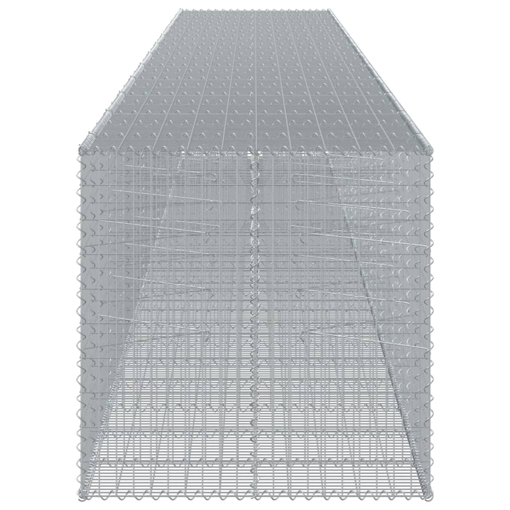 vidaXL Cesto gabião com cobertura 1150x100x100 cm ferro galvanizado