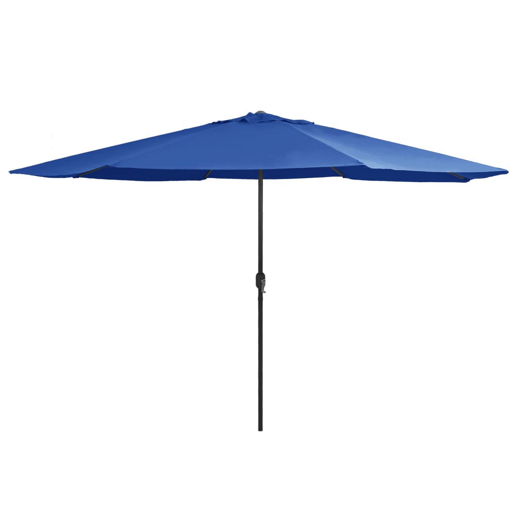 vidaXL Guarda-sol de jardim com poste de metal 390 cm azul-ciano